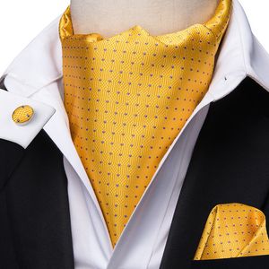 Noeuds papillon AS-1017 Hi-Tie Soie Cravate Foulard Cravate Ascot Cravate Pour Hommes Écharpe Cravate Costume Jaune Clair Cravate Jacquard Ensemble 230922