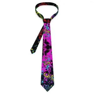 Nœuds papillons peinture colorée éclaboussure cravate motif abstrait loisirs cou hommes femmes classique élégant cravate accessoires col graphique