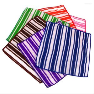 Pañuelo de limpieza de cocina personalizado personalizado de fábrica, pajaritas, pañuelo cuadrado a rayas de Color, toalla, lazo