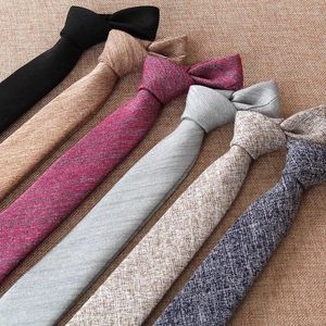Bow Ties Fashion Cotton Suit Neckties For Man Woman Couleur solide Slim Accessoires de fête de mariage CONDION HAUTE QUALITÉ
