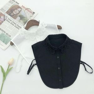 Pajaritas de moda bordado de encaje collares falsos para ropa de mujer camisa extraíble cuello falso blanco y negro desmontable Miri22