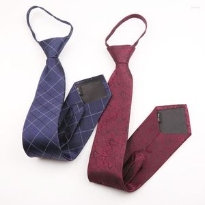 Noeuds papillon mode costume affaires fermeture éclair cravate pour homme 48 8 cm Polyester cou rayé Plaid Floral solide cravates accessoires en gros