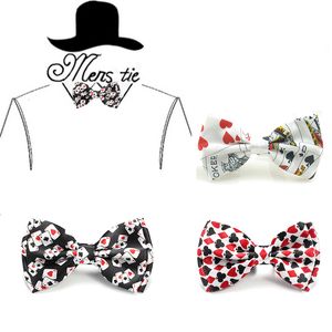 Pajaritas para hombre moda naipes/póker rojo negro esmoquin vestido corbata fiesta Formal regalo boda camisas Cravat Dropshipping