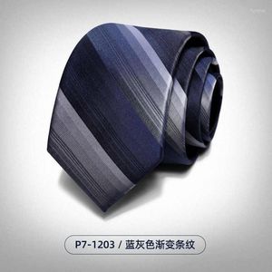 Bow Ties Gradient Color 7cm Tie pour hommes de tenue formelle haut de gamme Men de gamme Business Zipper Style pas de nœud facile à tirer la mode décontractée