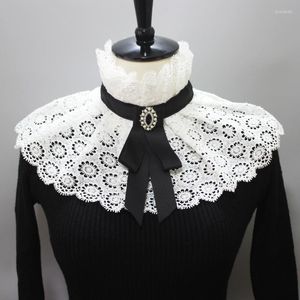 Bow Ties Linbaiway 2022 Doll Fake Collar for Women Lace Floral Falers Collirs Half Shirt Collier Châle HAPP