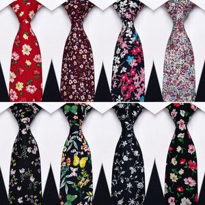 Pajaritas de lujo Corbata de algodón delgada negra para hombre Moda de negocios Astilla Estampado floral Clip de corbata para hombre Conjunto de bolsillo cuadrado Accesorio de esmoquin