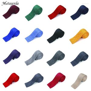 Nœuds papillon Matagorda Fashion Knit Cravate 6cm Slim Narrow Cravate Style Fête de mariage Gravata Pure Color Cravate Cadeau pour hommes Bowtie Neckcloth