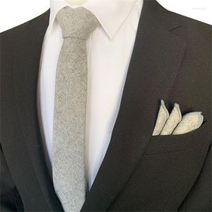 Pajaritas Corbata de lana retro para hombre Corbata lisa Bolsillo cuadrado Pañuelo Conjunto Regalo Corbata de negocios Pañuelo Boda 6 CM Accesorio flaco Miri22