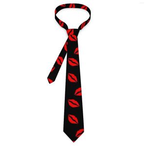 Pajaritas para hombre Corbata Kissy Labios Cuello Bocas rojas Imprimir Collar elegante Impreso Boda Calidad Corbata Accesorios