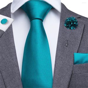 Cravates d'arc bleu ciel hommes cravate ensemble solide soie fête de mariage affaires mode marié mouchoir boutonnière cravates pour CX-221