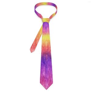 Pajaritas Tie Dye Swirl Retro Pink Lila Amarillo Diseño Cuello Novedad Collar Casual para Hombre Ropa Diaria Accesorios de Corbata
