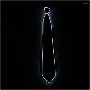 Lazos de arco Uniforme Camisa de moda Trajes de regalo para hombres Mujeres Boda Negocios Brillante Corbata Cuello LED Luminoso Drop Entrega OTG9X