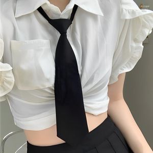 Pajaritas uniforme JK Girls negro cremallera Simple para hombres mujeres estudiantes puesta en escena mate cuello corbata disfraces accesorios al por mayor