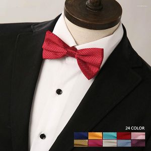 Pajaritas Boda Matrimonio Padrinos de boda Corbata Hombres Rojo Negro Vino Rosa Púrpura Blanco 24 colores Doble capa Color oscuro Sólido