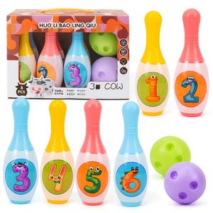Bowling Set Education Toys for Kids Toddlers Animal Number Learning Indoor Outdoor Sports Games For Baby Gift 240409