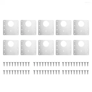 Bowls 10Pcs Cabinet Hinge Repair Plate Kit Kitchen Cupboard Door Mounting With Holes Flat Fixing Brace Brackets