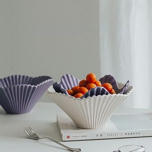 Bols Céramique Violet Origami Bol Assiette De Fruits Salon Snack Plateau