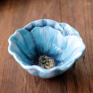 Tazones exquisitos cerámica de alivio de orquídeas europeo hogar creativo de la casa del tazón decorativo americano arroz de flores