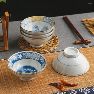 Bols en céramique japonaise peinte sous glaçure de riz soupe salade bol porcelaine ramen nouilles instantanées dessert