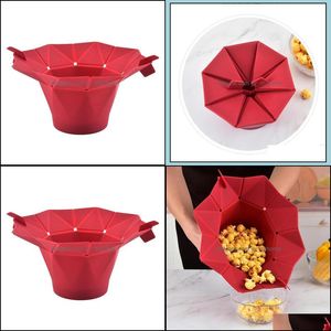 Bols Sile Popcorn Bowl Maker Diy Micro-ondes Fold Seau Rouge Maison Cuisine Gadget Drop Delivery 2021 Jardin Cuisine Salle À Manger Bar Yydhhome Dhmri
