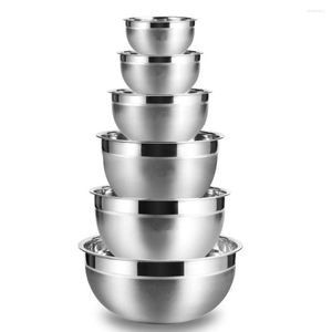 Bowls Stainless Steel Mixing (Set Of 6) Non Slip Nesting Whisking Set For Salad Cooking Baking