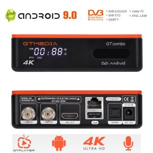 Boîte 4 2 2 4k / 8k Android DVB TV Box GTMedia GT Combo DVBS2X + DVBT2 BT 4.0 Box Internet à distance Google CCAM M3U