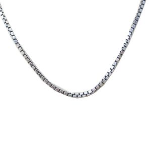 Boîte chaîne mâle femelle clavicule collier or blanc authentique 925 bijoux en argent Sterling accessoires chaîne en gros