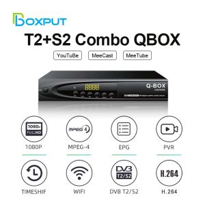 Box DVB T2 S2 Combo QBOS SATELLITE TV Récepteur H264 Meilleur Decoder TV Digital 1080p Fullhd DVB MP3 PLAY PVR EPG T2 DVB S2 Set Top Box