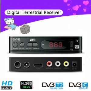 Box DVBT2 DVBC Digital TV tuner récepteur entièrement 1080p HD Decoder TV Box DVBT M3U H.265 YouTube TV Receptor Europe Set Top Box