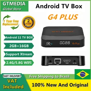 Box GTMedia G4 Plus TV Box Android 11 Amlogic 905W2 Bluetooth Voice Remote Control WiFi UHD 4K 3D 2GB + 16 Go Smart Set Top Decoder Box