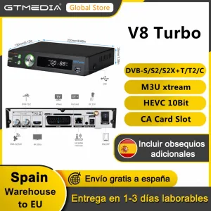 Box GTMedia V8 Turbo Satellite Receiver TV Box Deccoder 1080p HD DVBS / S2 / S2X + DVBT / T2 / Câble Support M3U CA Carte VCM / ACM PK V8 Pro 2