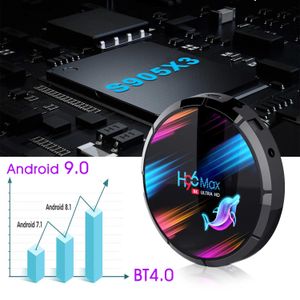 Box H96 MAX X3 8K Android 9.0 TV Box Amlogic S905X3 2.4G 5G double marque Wifi Bluetooth 4GB 128GB appareil