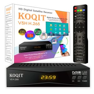 Box Koqit V5H H265 HEVC DVB S2 SATELLITE Récepteur Satellite TV Receiver Smart TV Stick Receptor FTA Digital TV Box DVBS2 SAT FINDER