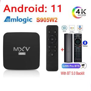 Box MECOOL MXV Android 11.0 S905W2 Quad Core Smart TV Box 2 Go 4 Go RAM 16 Go 64 Go Rom 2.4g 5G WiFi BT5.0 VS TANIX W2 4K Player Media