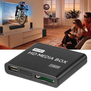 Box Mini Media Player 1080p Mini HDD Media Box TV TV Box Video Player Multimedia Full HD avec lecteur de carte SD MMC 100MPB