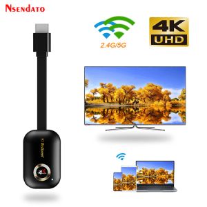 Box Mirascreen G9 plus 2,4g / 5g 4k 4k Wireless H.265 HD Dongle affichage WiFi pour Miracast AirPlay Dlna TV Stick pour Android iOS à TV