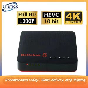 Box New Hellobox 8 Receiver Satellite DVBT2 DVB S2 Combo TV Box Tuner Support TV Play sur téléphone Satellite TV Receiver DVB S2X H.265