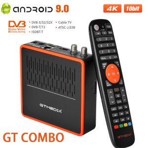Box Nouveau télévision Box GTMedia GT Combo DVBS2X / DVBT2 / Cable Satellite TV Receiver + Android 9.0 Smart TV Box / CA Card CCAM M3U Decoder PK GTC