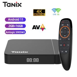 Box Smart TV Box Tanix W2 Android 11 Amlogic S905W2 2G 16G 2.4G 5G Dual WiFi H.265 3D AV1 BT 4K Media Players Set Top Box Box