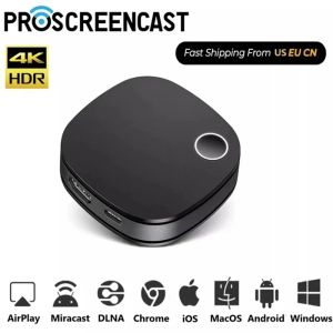 Box Screen Screen Thrower Proscreencast SC01 2.4G / 5G 4K HDR Miracast WiFi Affichage Récepteur Dongle pour AirPlay DLNA HDMI TV Stick