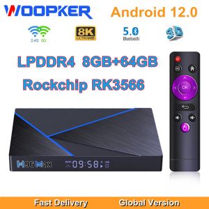 Box Woopker Android 12 TV Box Rockchip RK3566 8K 2.4G 5G WiFi 8G 64GB BT5.0 H.265 1000m LAN Global Media Player Receiver H96 Max V56