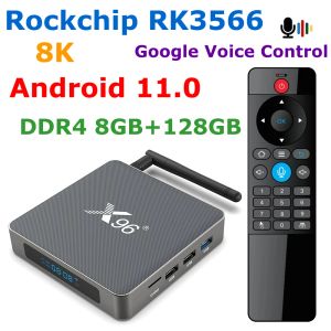 Box X96 X6 TV Box Android 11 8 Go Ram 128 Go Rockchip RK3566 8K Codec vidéo 2T2R MIMO DUAL WIFI 1000M LAN 4K YOUTUBE Média Player