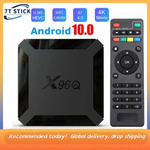 Box X96Q Android Smart TV Box Android 10.0 Allwinner H313 Quad Core AR ARM CORTEX A53 TV X96 Q Set Top Box Prise en charge 4K 3D Media Player