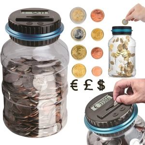 Boîtes 2.5L LCD Affichage Contrôle Compte Piggy Bank Electronic Digital Coin Couning Box Bank Bank Box Box Box Coin Storage Box Box Boîte