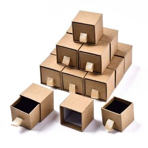 Boîtes 24 pièces boîte à bijoux en carton tiroir carré organisateur de bijoux avec motif de fleur boîtes cadeaux extractibles pour boîte à bagues conteneur en papier