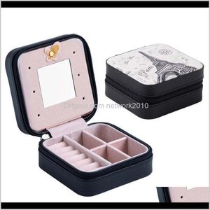 Boîtes Bacs Rangement Ménage Organisation Maison Jardin Drop Delivery 2021 Womens Portable Travel Case Pu Leather Zipper Jewelry Mini Make