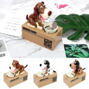 Boîtes Tirelire électronique tirelire automatisé dessin animé robot chien voler des pièces d'épargne pour enfants en plastique enfants cadeau décor à la maison