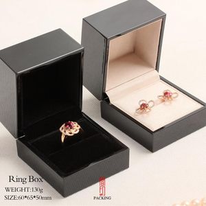 Boîtes Vente chaude haute brillance Piano laque finition bague de mariage boucles d'oreilles boîte à bijoux petit luxe bijoux cadeau stockage vitrine