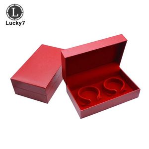 Cajas Baja de embalaje de joyas Caja de doble pulsera Roj