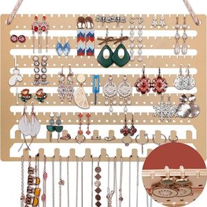 Boîtes en bois suspendus organisateur de bijoux mural collier boucles d'oreilles présentoir clous d'oreille support de rangement décoration de la maison